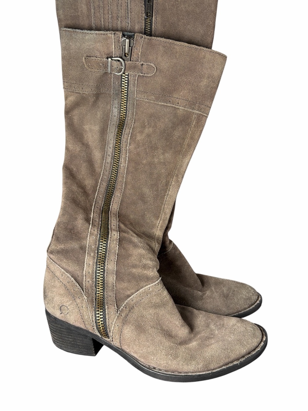 Born Suede Boots size 9 zip up sides